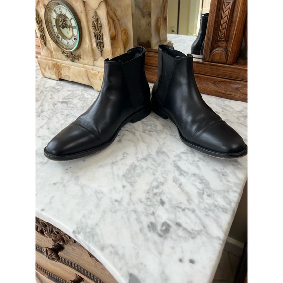 Sandro Black Leather Chelsea Ankle Boots 41 10 - Picture 6 of 8